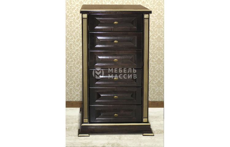 Комод из серии Грета 6 ящиков (сосна, резьба береза)